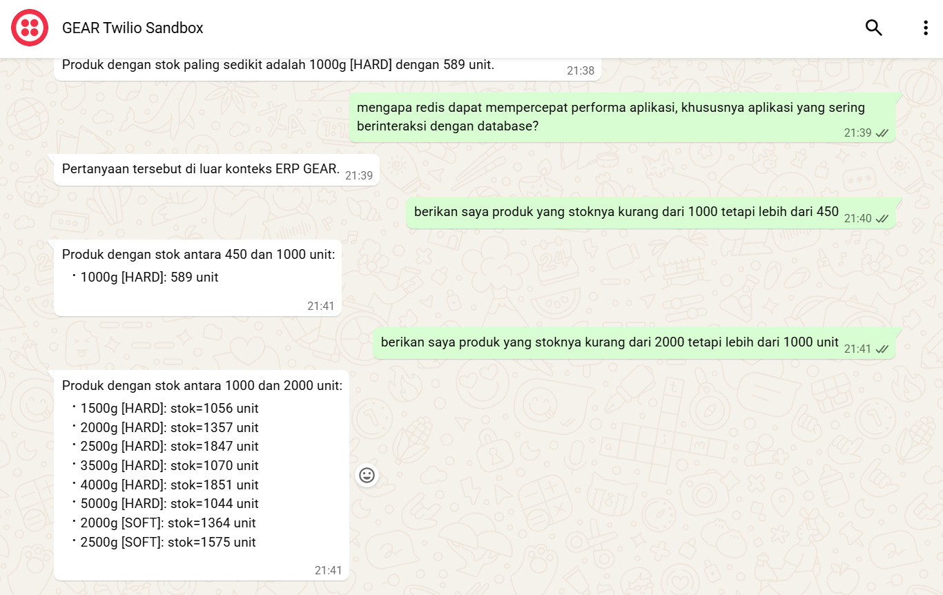WhatsApp Chatbot range queries