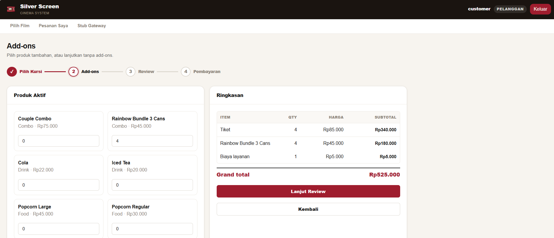 Online Booking Phase 2: Add-ons