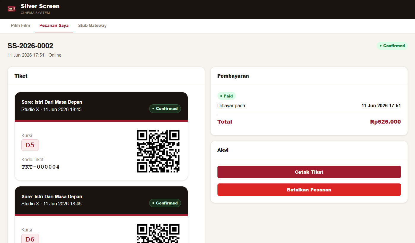 Customer Order Details page