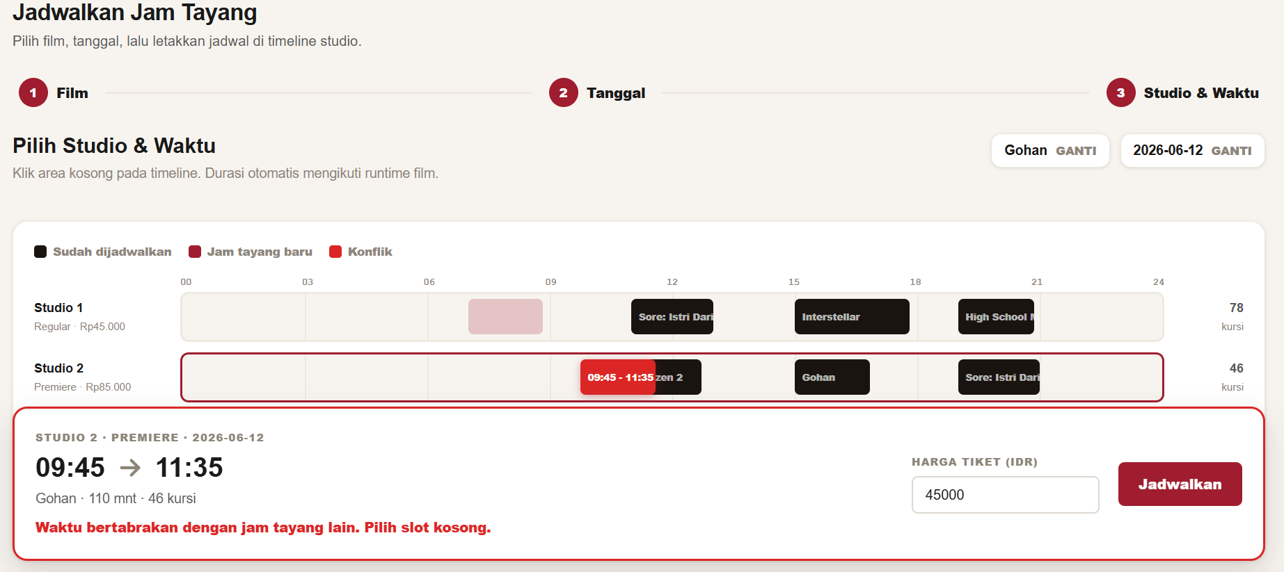 Scheduler Showtime Add Phase 3: Studio & Time Allocation